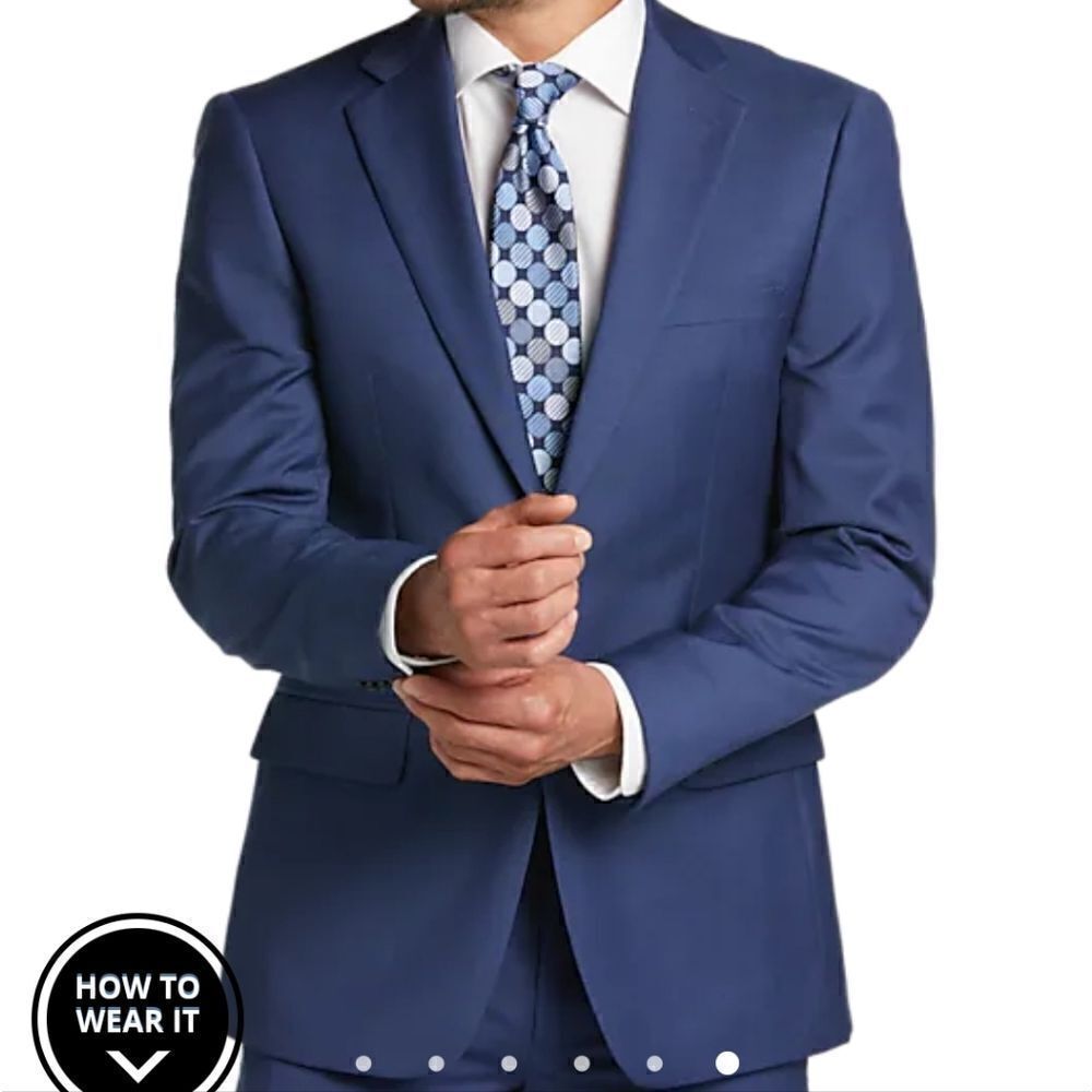 Calvin Klein Blue Slim‎ Fit Suit Blazer Size 18R,NWT